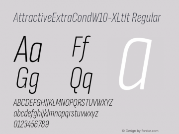 AttractiveExtraCond W10 XLtIt Version 3.001 Font Sample