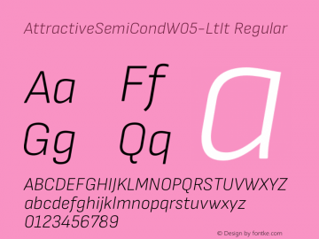 AttractiveSemiCond W05 LightIt Version 3.001 Font Sample