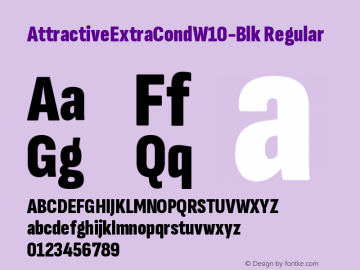 AttractiveExtraCond W10 Black Version 3.001 Font Sample