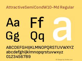 AttractiveSemiCond W10 Medium Version 3.001 Font Sample