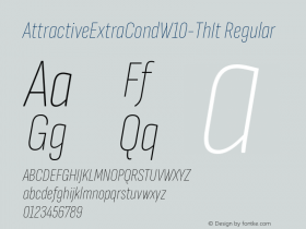 AttractiveExtraCond W10 ThinIt Version 3.001 Font Sample