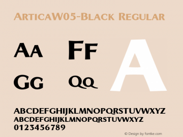 Artica W05 Black Version 1.00 Font Sample