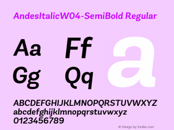 Andes Italic W04 SemiBold Version 1.00图片样张