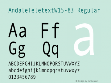 Andale Teletext W15 83 Version 1.1图片样张