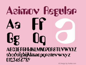 Asimov Regular Unknown Font Sample