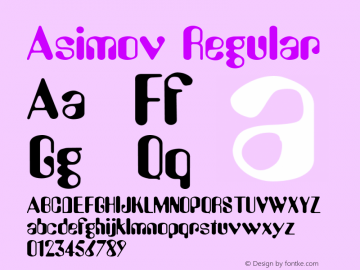 Asimov Regular Unknown Font Sample