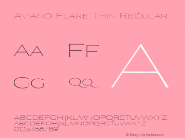 Aviano Flare W05 Thin Version 1.000 2010 initial release Font Sample