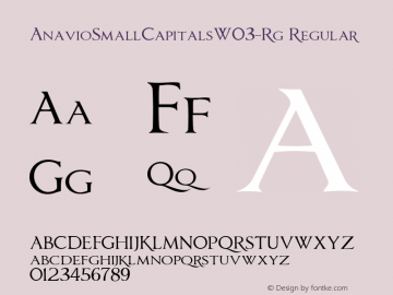 Anavio Small Capitals W03 Rg Version 1.00 Font Sample
