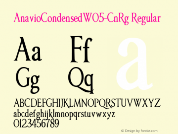 Anavio Condensed W05 Cn Regular Version 1.00图片样张
