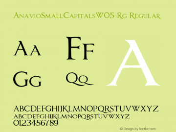 Anavio Small Capitals W05 Rg Version 1.00 Font Sample