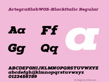 Artegra Slab W05 Black Italic Version 1.001图片样张