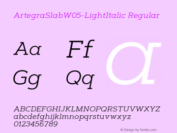 Artegra Slab W05 Light Italic Version 1.001图片样张