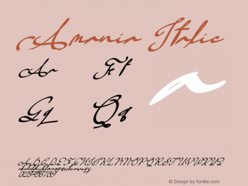 Amania Italic Version 1.00;December 18, 2020;FontCreator 12.0.0.2567 64-bit图片样张