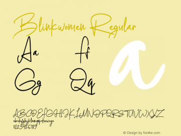 Blinkwomen Version 1.00;November 25, 2020;FontCreator 12.0.0.2567 64-bit图片样张