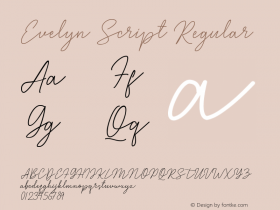 Evelyn Script Version 1.00;September 27, 2020;FontCreator 12.0.0.2545 32-bit图片样张