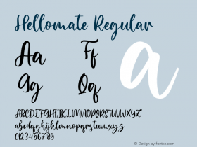 Hellomate Version 1.00;October 31, 2020;FontCreator 12.0.0.2567 64-bit Font Sample