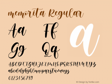 memorita Version 1.00;November 19, 2020;FontCreator 13.0.0.2683 64-bit Font Sample