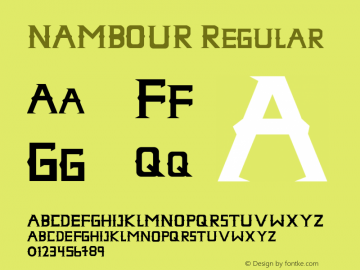 NAMBOUR Version 1.00;December 18, 2020;FontCreator 11.5.0.2430 64-bit Font Sample