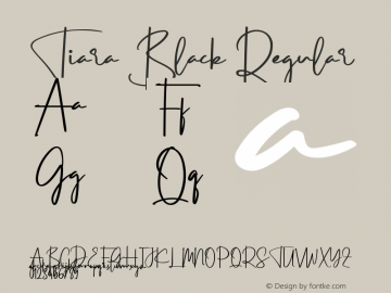Tiara Black Version 1.005;Fontself Maker 3.5.2图片样张