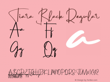 Tiara Black Version 1.005;Fontself Maker 3.5.2 Font Sample