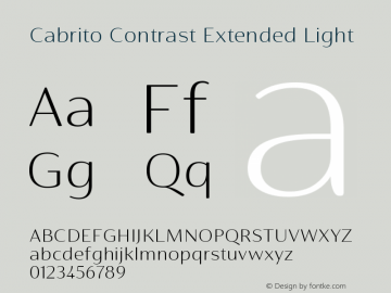 CabritoContrast-ExtLight Version 1.000图片样张