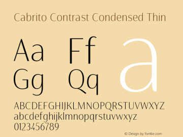 CabritoContrast-CondThin Version 1.000 Font Sample