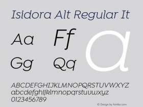 IsidoraAlt-RegularIt Version 1.000;PS 001.000;hotconv 1.0.88;makeotf.lib2.5.64775 Font Sample