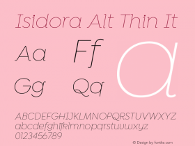 IsidoraAlt-ThinIt Version 1.000;PS 001.000;hotconv 1.0.88;makeotf.lib2.5.64775 Font Sample