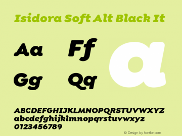 Isidora Soft Alt Black It Version 1.000;PS 001.000;hotconv 1.0.88;makeotf.lib2.5.64775图片样张