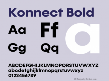 Konnect-Bold Version 1.000;PS 001.000;hotconv 1.0.88;makeotf.lib2.5.64775;YWFTv17 Font Sample