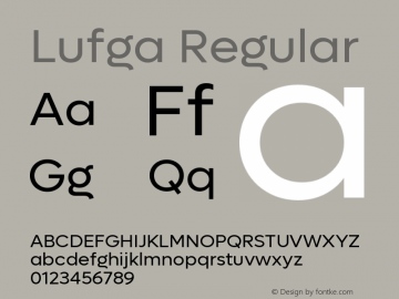 Lufga Regular Version 1.000;hotconv 1.0.109;makeotfexe 2.5.65596图片样张