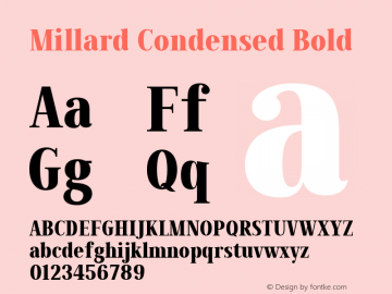 Millard-CondensedBold Version 1.001图片样张