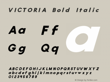 VICTORIA Bold Italic Version 1.002;Fontself Maker 2.1.2图片样张