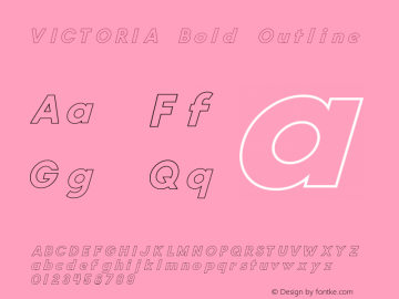 VICTORIA Bold Outline Version 1.002;Fontself Maker 2.1.2 Font Sample