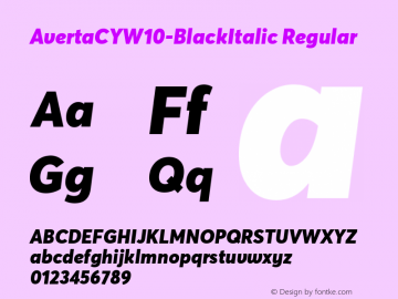 Averta CY W10 Black Italic Version 1.008图片样张