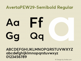 Averta PE W29 Semibold Version 1.008 Font Sample