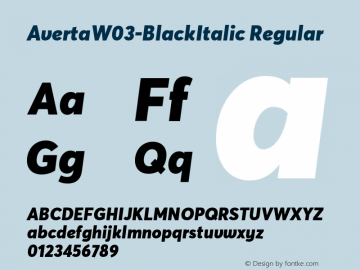 Averta W03 Black Italic Version 1.20图片样张