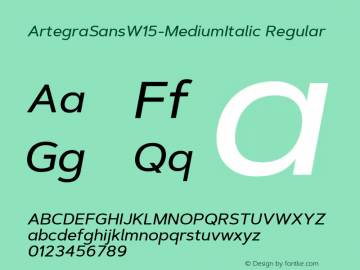 Artegra Sans W15 Medium Italic Version 1.004图片样张