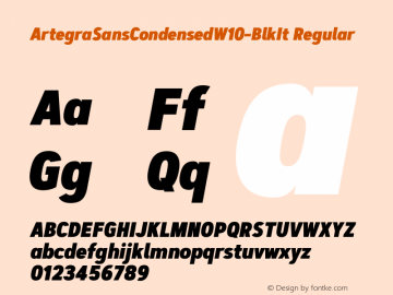Artegra Sans Condensed W10BlkIt Version 1.004图片样张
