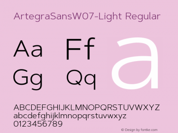 Artegra Sans W07 Light Version 1.004 Font Sample
