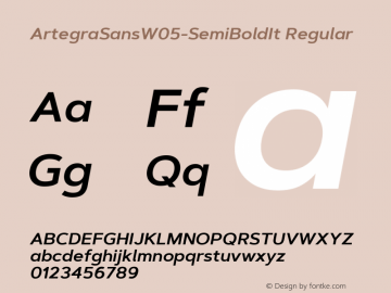 Artegra Sans W05 SemiBold It Version 1.004 Font Sample