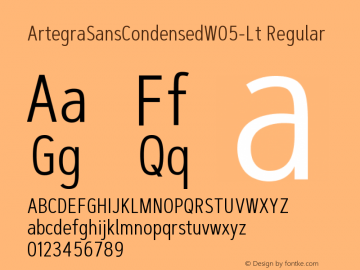 Artegra Sans Condensed W05 Lt Version 1.004 Font Sample
