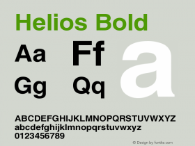 Helios Bold Version 004.001 Font Sample