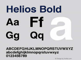 Helios Bold Version 004.001 Font Sample