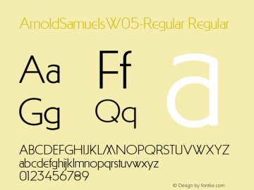 Arnold Samuels W05 Regular Version 1.20 Font Sample