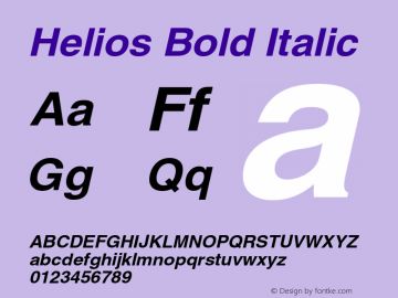 Helios Bold Italic OTF 1.0;PS 004.001;Core 116;AOCW 1.0 161图片样张