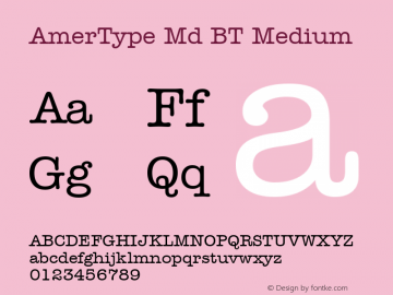 AmerType Md BT Medium mfgpctt-v1.53 Friday, January 29, 1993 11:59:39 am (EST)图片样张