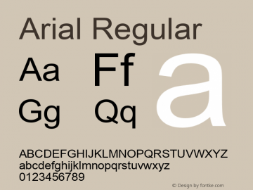 Arial W05 Regular Version 6.87 Font Sample