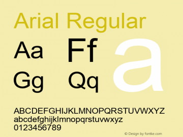 Arial W07 Regular Version 6.87 Font Sample
