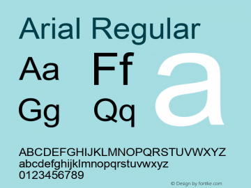 Arial W10 Regular Version 6.87 Font Sample